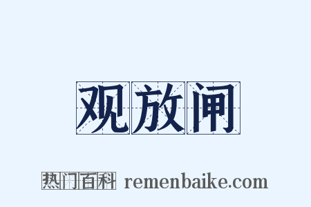 观放闸是什么意思的图片